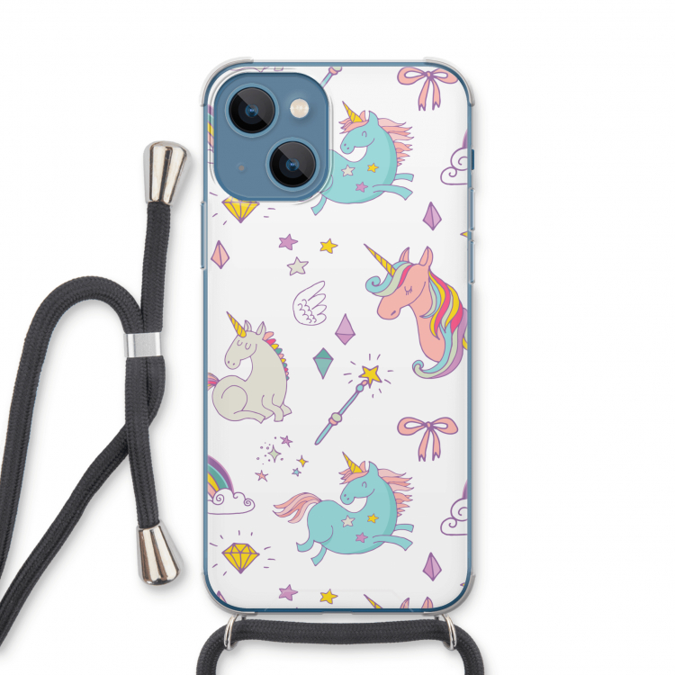 Fantasiewereld: iPhone 13 Transparant Hoesje met koord