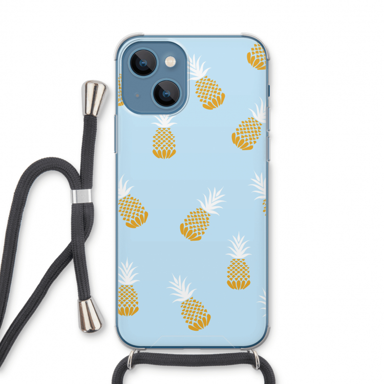 Ananasjes: iPhone 13 Transparant Hoesje met koord