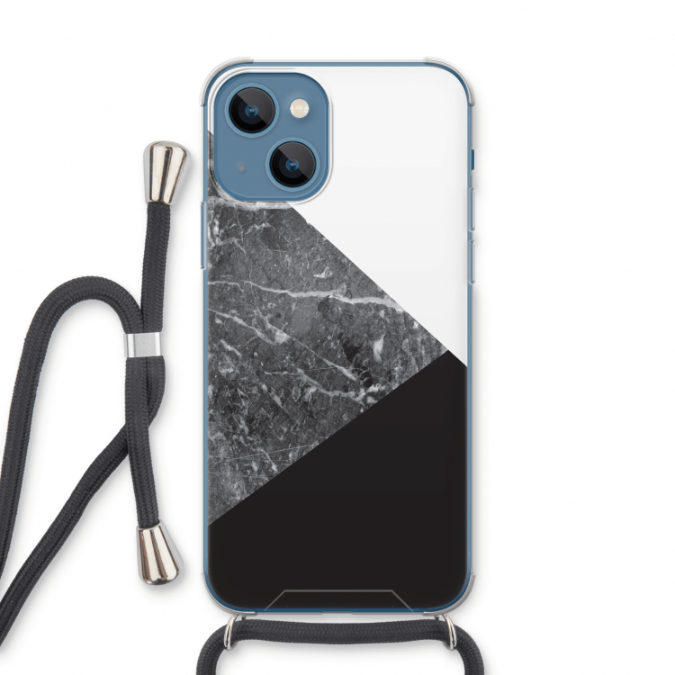 Combinatie marmer: iPhone 13 Transparant Hoesje met koord