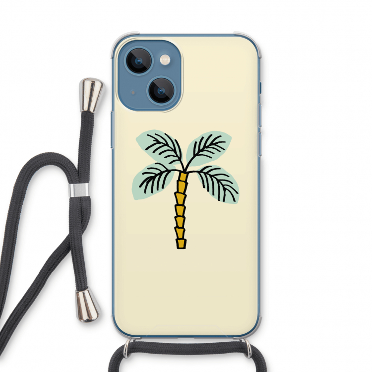 Palmboom: iPhone 13 Transparant Hoesje met koord