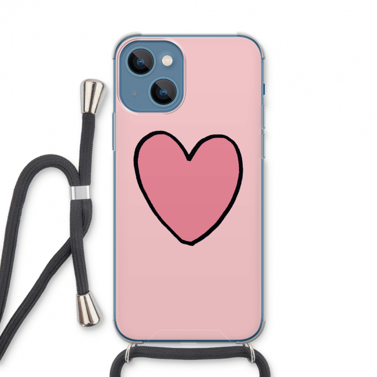 Hartje: iPhone 13 Transparant Hoesje met koord