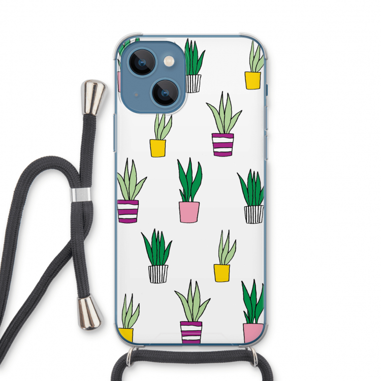 Sanseveria: iPhone 13 Transparant Hoesje met koord