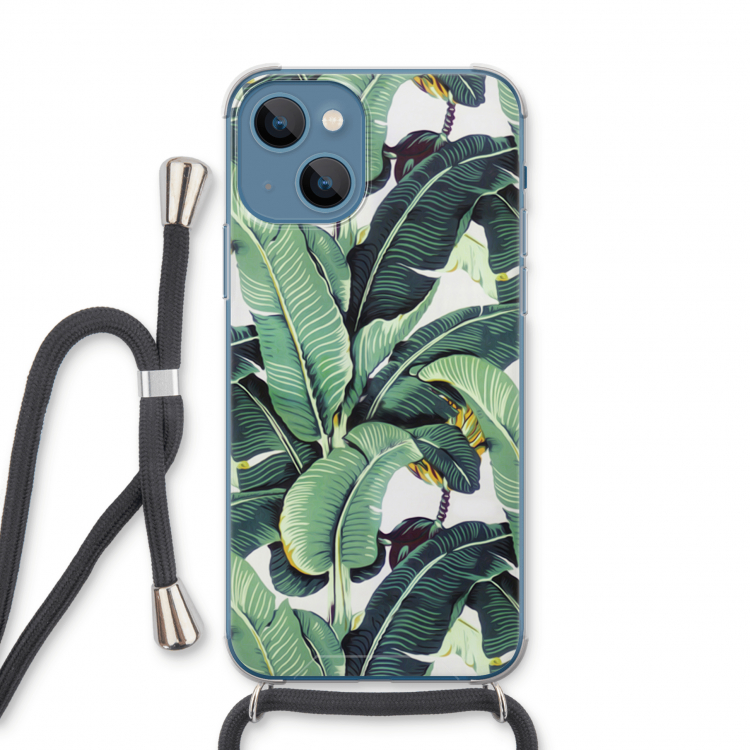 Bananenbladeren: iPhone 13 Transparant Hoesje met koord
