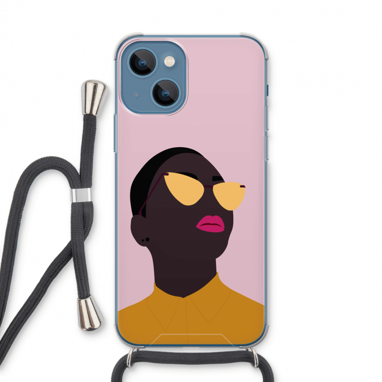 Yellow glasses: iPhone 13 Transparant Hoesje met koord