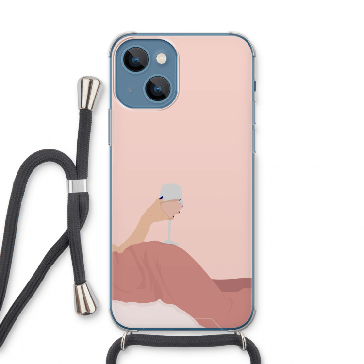 Wine: iPhone 13 Transparant Hoesje met koord