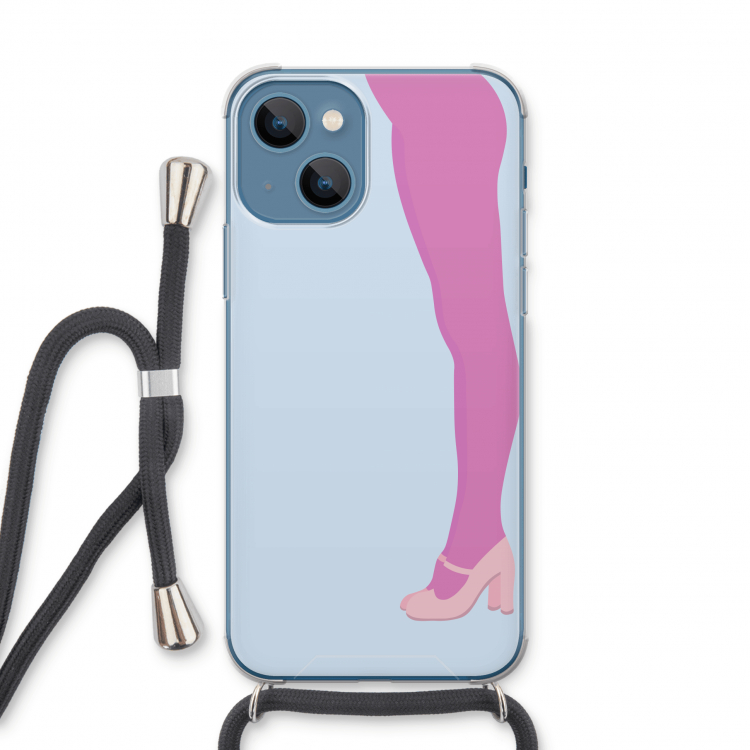 Pink panty: iPhone 13 Transparant Hoesje met koord
