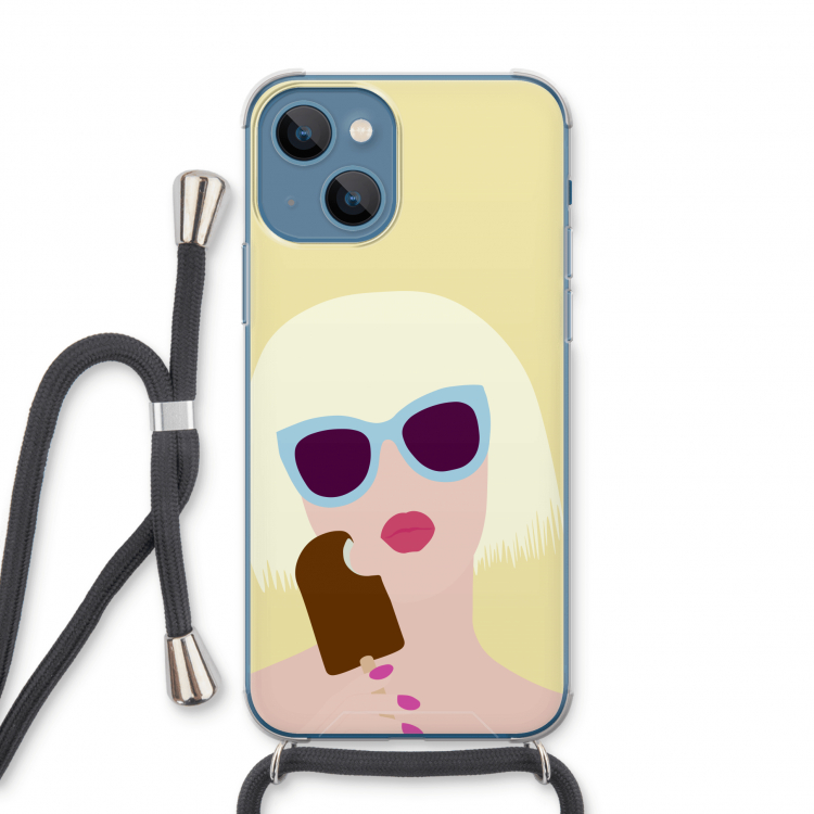 Ice cream: iPhone 13 Transparant Hoesje met koord