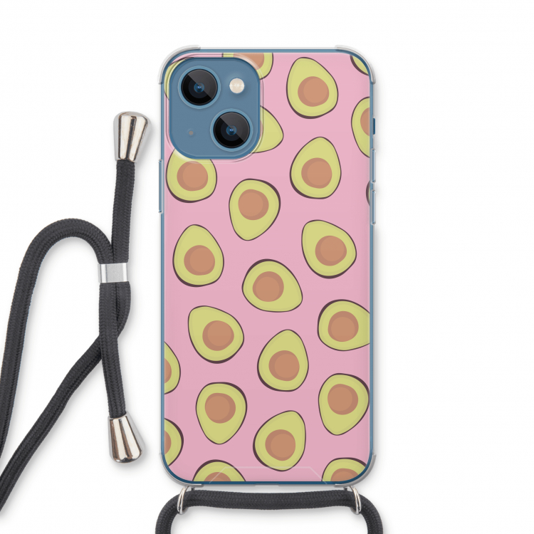 Dancing avocados: iPhone 13 Transparant Hoesje met koord