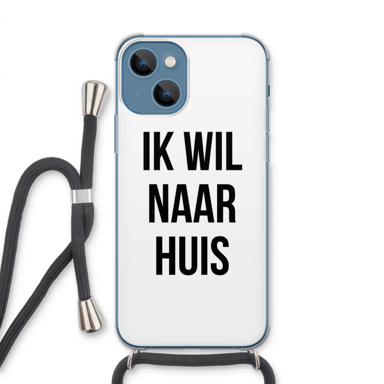 Ik wil naar huis: iPhone 13 Transparant Hoesje met koord