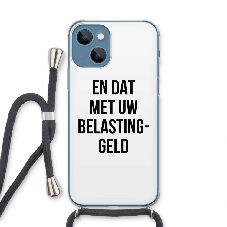 Belastinggeld: iPhone 13 Transparant Hoesje met koord