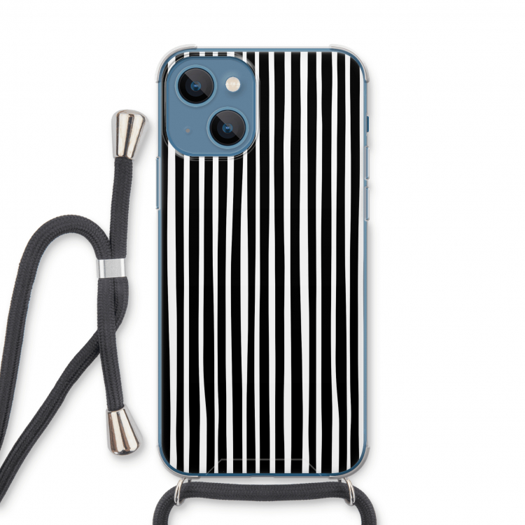 Stripes: iPhone 13 Transparant Hoesje met koord