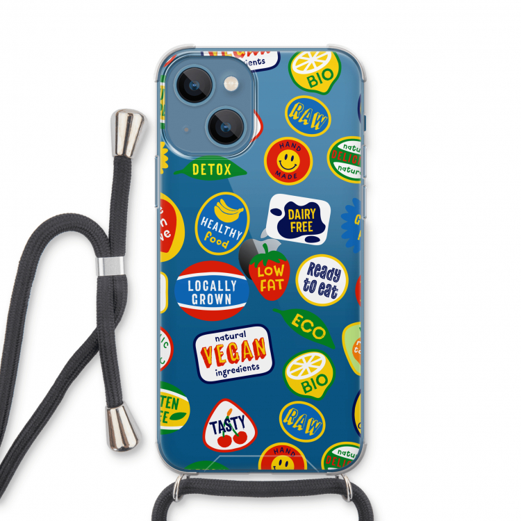 Fruitsticker: iPhone 13 Transparant Hoesje met koord