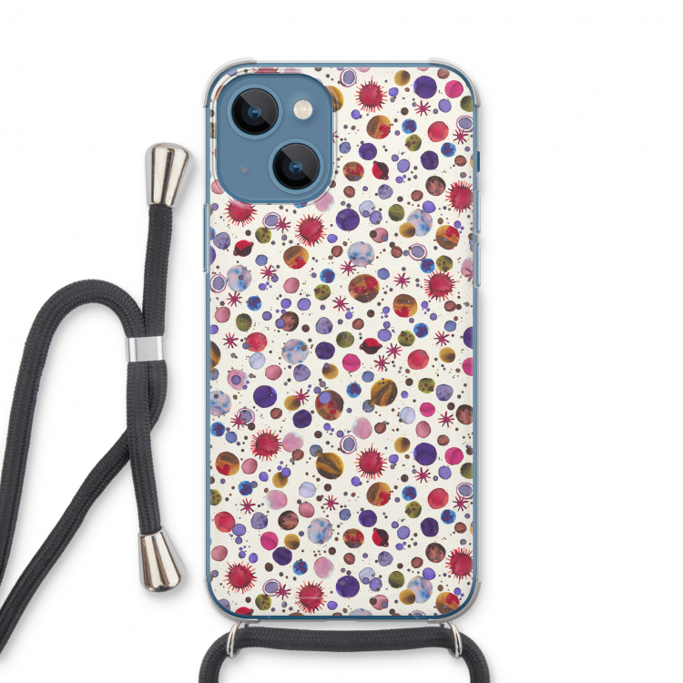 Planets Space: iPhone 13 Transparant Hoesje met koord