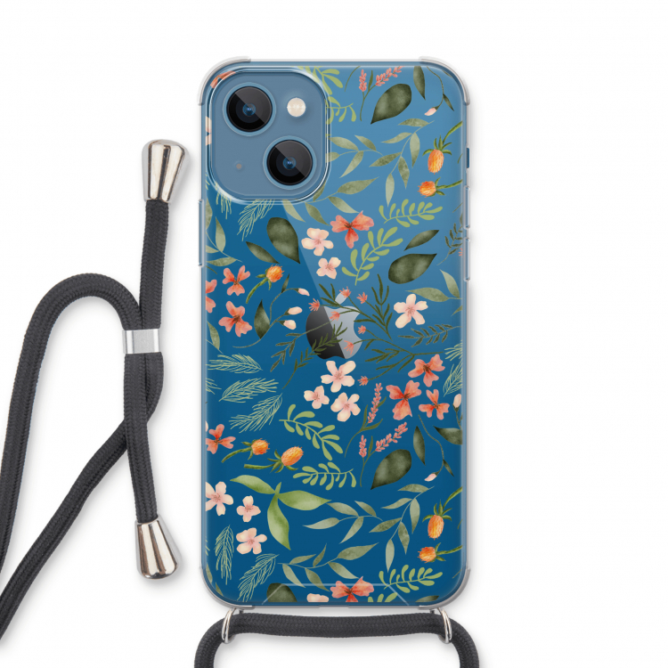 Sweet little flowers: iPhone 13 Transparant Hoesje met koord