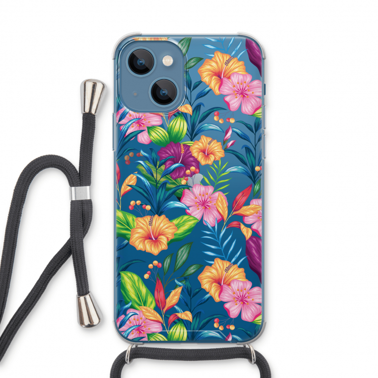 Tropisch 2: iPhone 13 Transparant Hoesje met koord