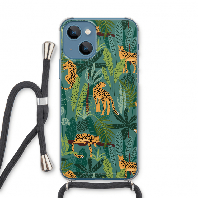 Luipaard 2: iPhone 13 Transparant Hoesje met koord