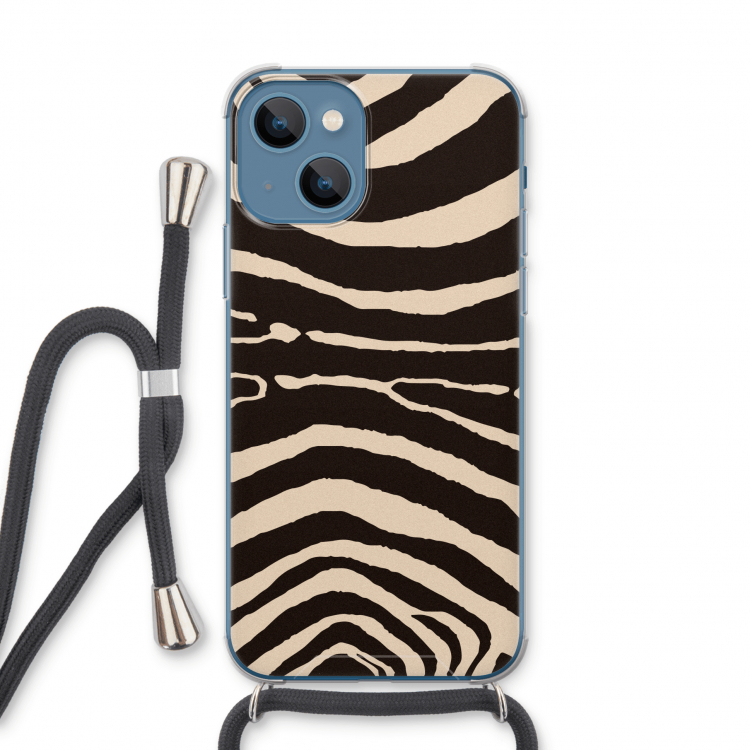 Arizona Zebra: iPhone 13 Transparant Hoesje met koord