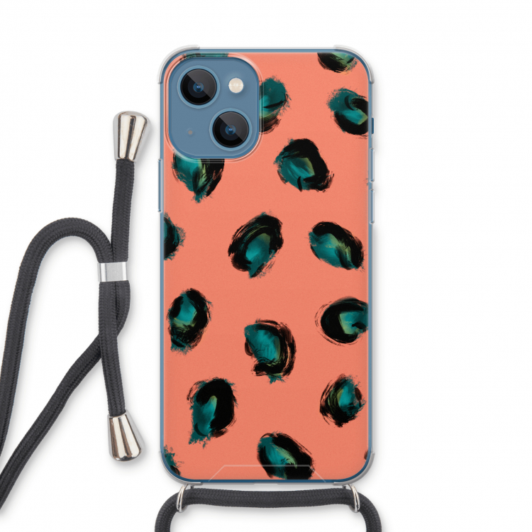 Pink Cheetah: iPhone 13 Transparant Hoesje met koord