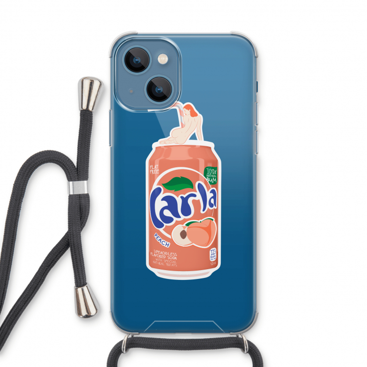 S(peach)less: iPhone 13 Transparant Hoesje met koord