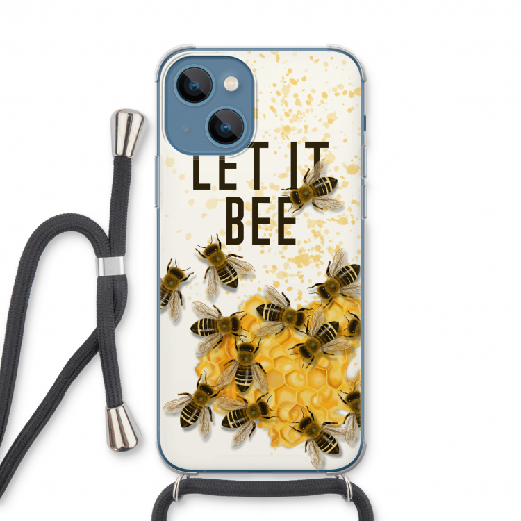 Let it bee: iPhone 13 Transparant Hoesje met koord