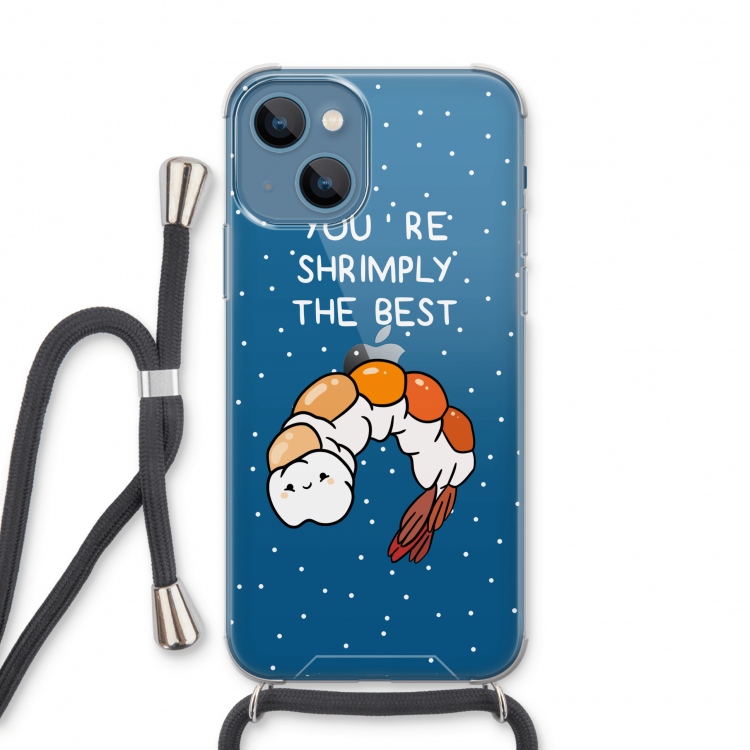 You're Shrimply The Best: iPhone 13 Transparant Hoesje met koord