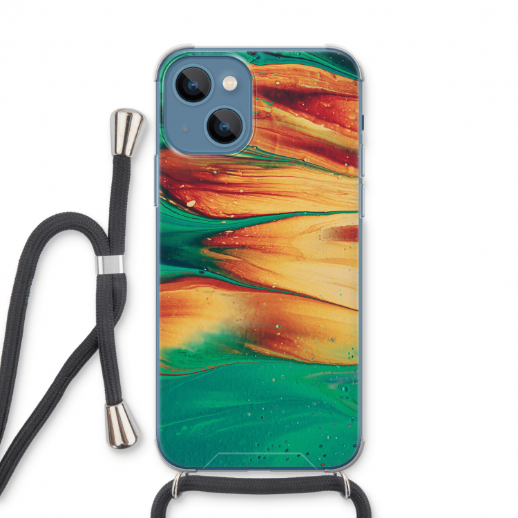 Green Inferno: iPhone 13 Transparant Hoesje met koord