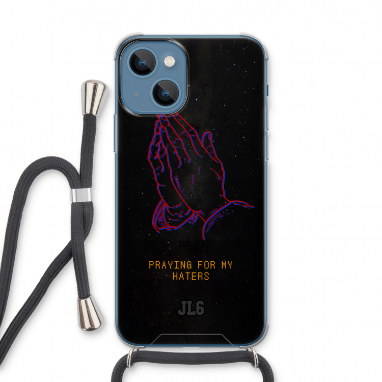 Praying For My Haters: iPhone 13 Transparant Hoesje met koord