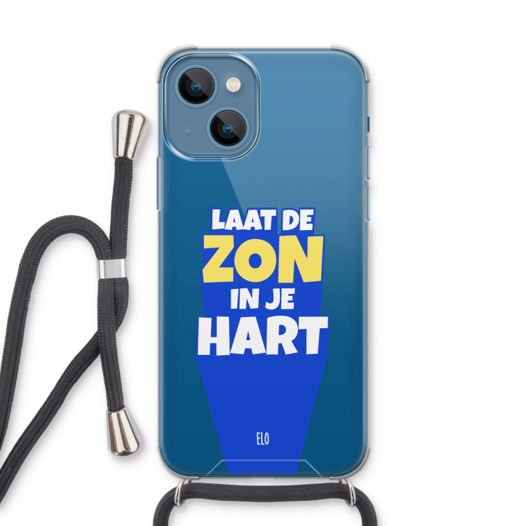 Laat de zon in je hart: iPhone 13 Transparant Hoesje met koord