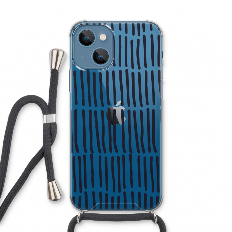 Moroccan stripes: iPhone 13 Transparant Hoesje met koord