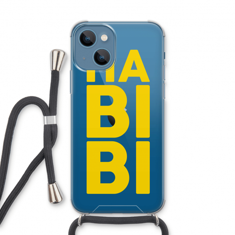 Habibi Blue: iPhone 13 Transparant Hoesje met koord