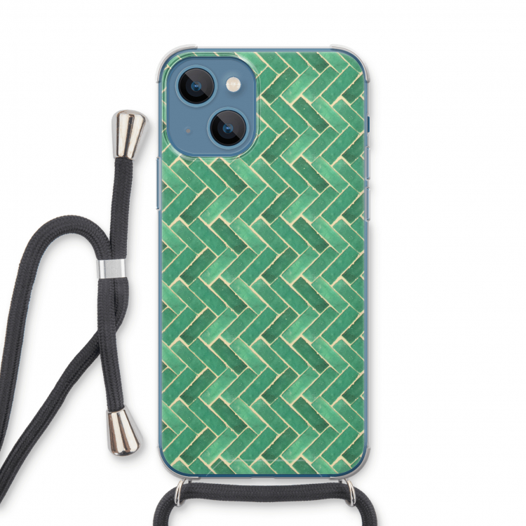 Moroccan tiles 2: iPhone 13 Transparant Hoesje met koord