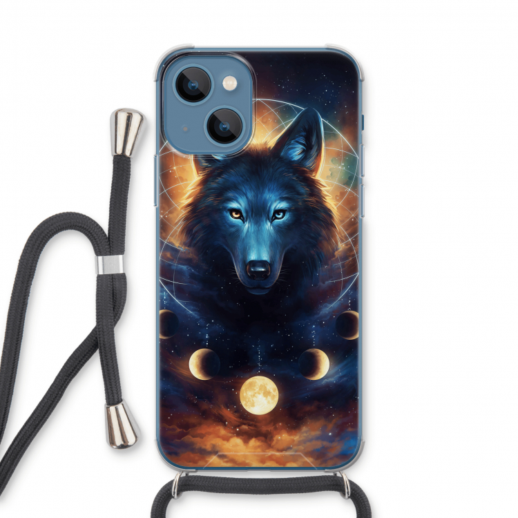 Wolf Dreamcatcher: iPhone 13 Transparant Hoesje met koord