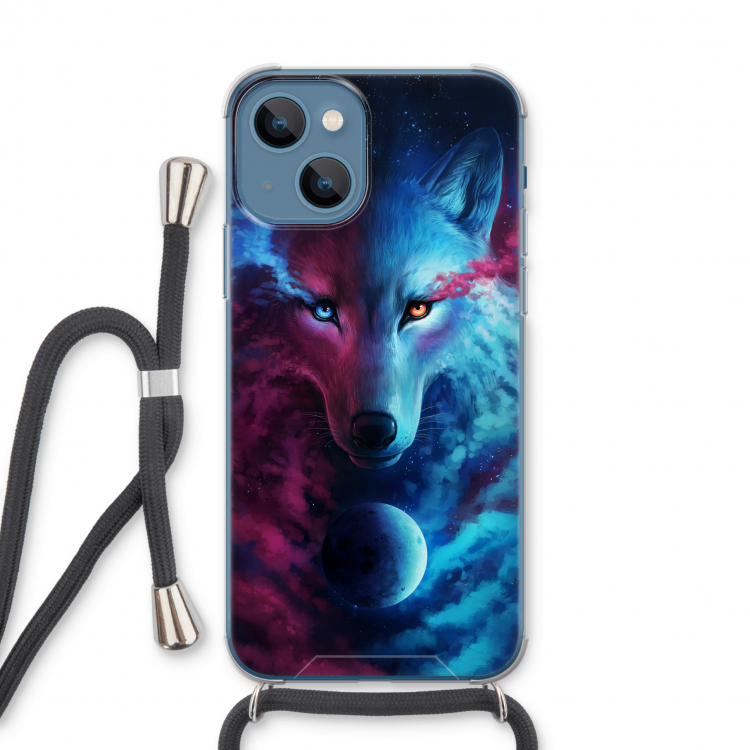 Where Light And Dark Meet: iPhone 13 Transparant Hoesje met koord