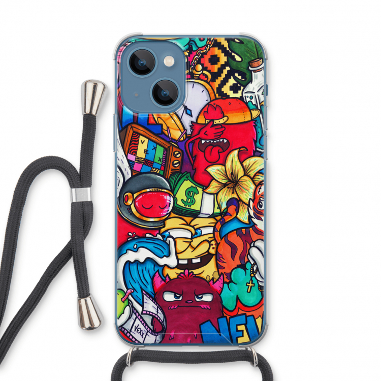 No Rules: iPhone 13 Transparant Hoesje met koord