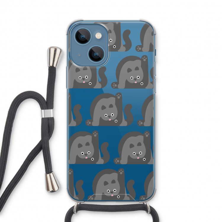 Cats: iPhone 13 Transparant Hoesje met koord