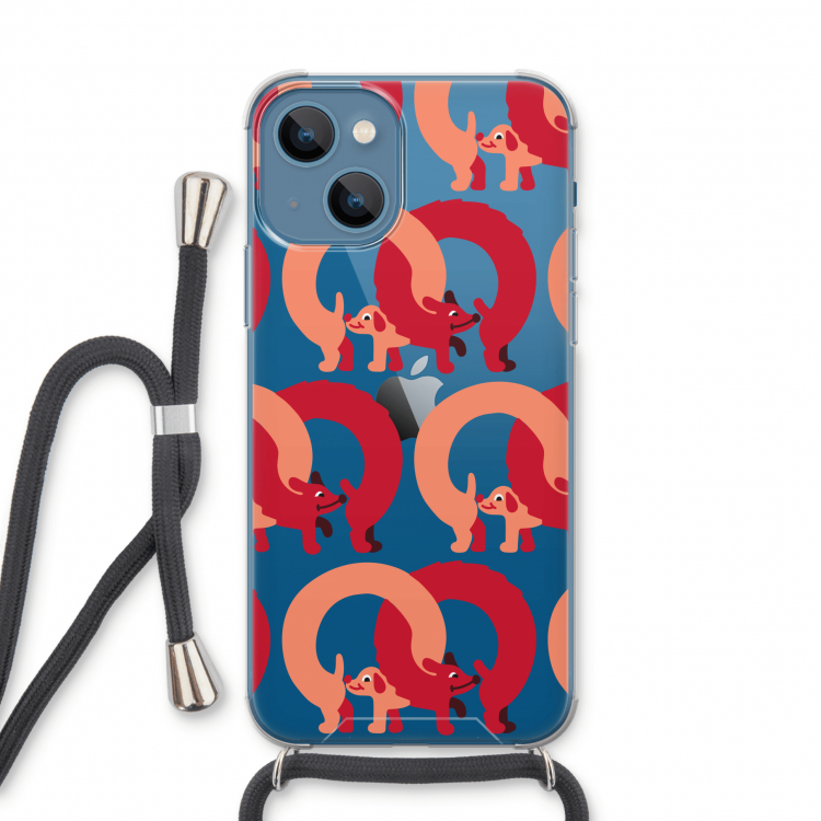 Dogs: iPhone 13 Transparant Hoesje met koord