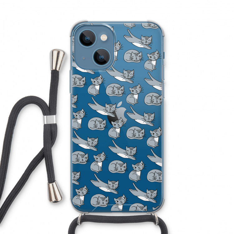 Poezen: iPhone 13 Transparant Hoesje met koord