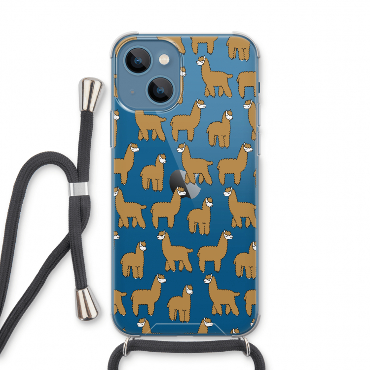Alpacas: iPhone 13 Transparant Hoesje met koord