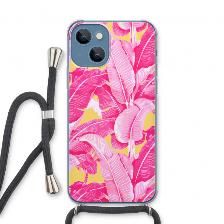 Pink Banana: iPhone 13 Transparant Hoesje met koord
