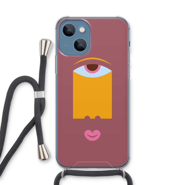 Mono V: iPhone 13 Transparant Hoesje met koord