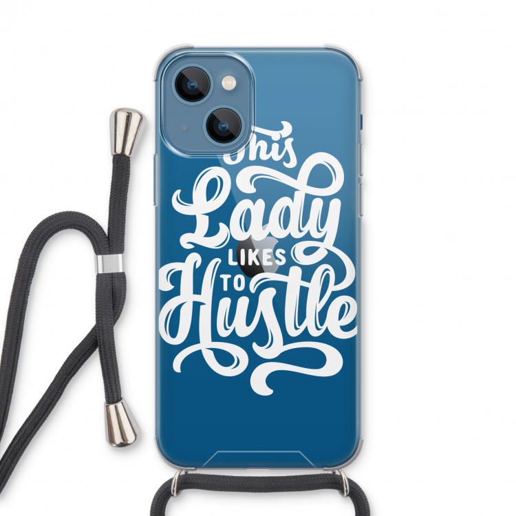 Hustle Lady: iPhone 13 Transparant Hoesje met koord