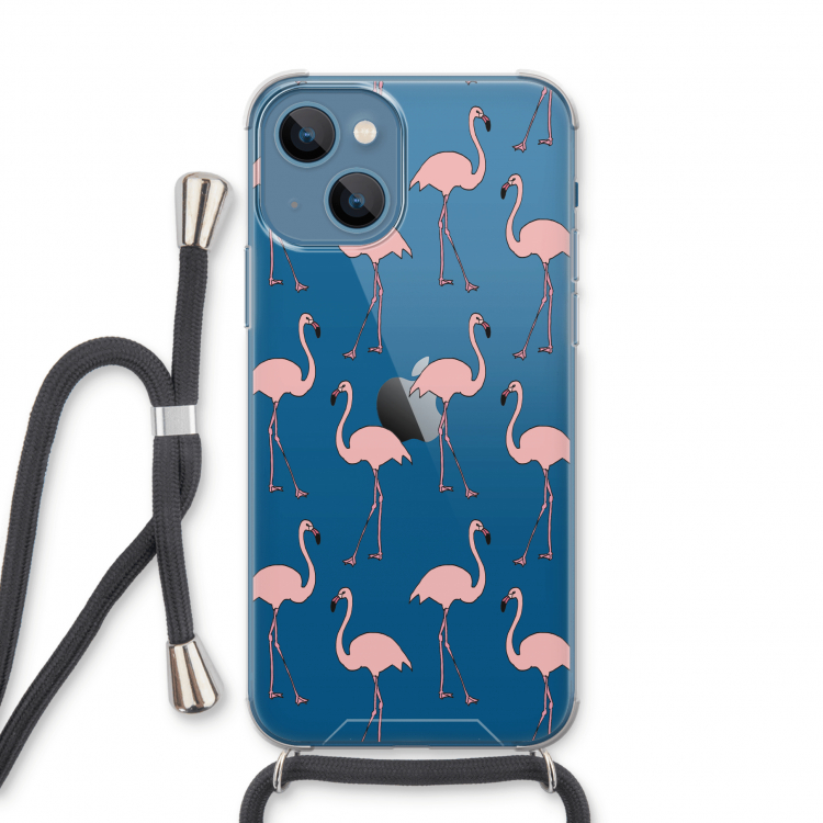 Anything Flamingoes: iPhone 13 Transparant Hoesje met koord