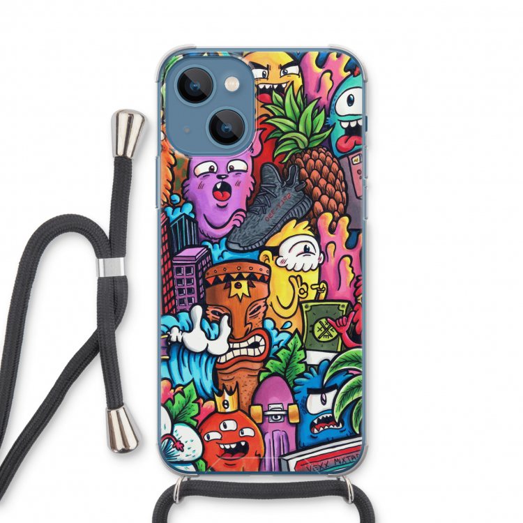 Vexx Mixtape: iPhone 13 Transparant Hoesje met koord