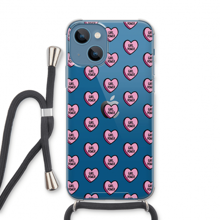 GIRL POWER: iPhone 13 Transparant Hoesje met koord