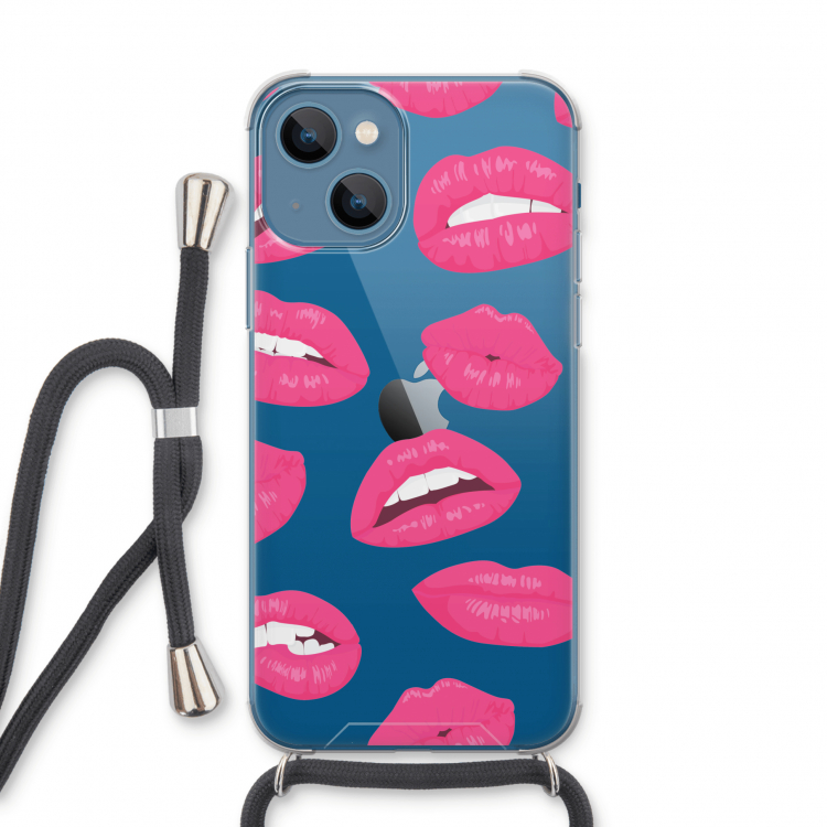 Bite my lip: iPhone 13 Transparant Hoesje met koord