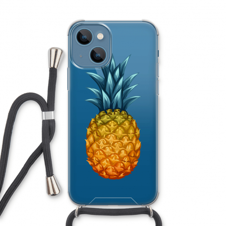 Grote ananas: iPhone 13 Transparant Hoesje met koord