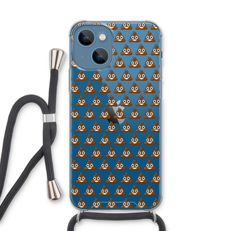 Poop emoji: iPhone 13 Transparant Hoesje met koord