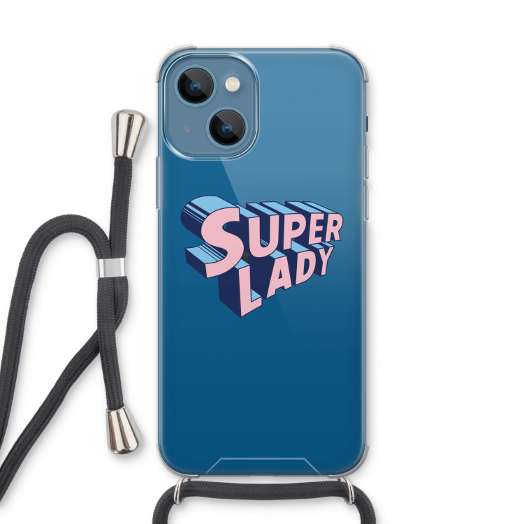 Superlady: iPhone 13 Transparant Hoesje met koord