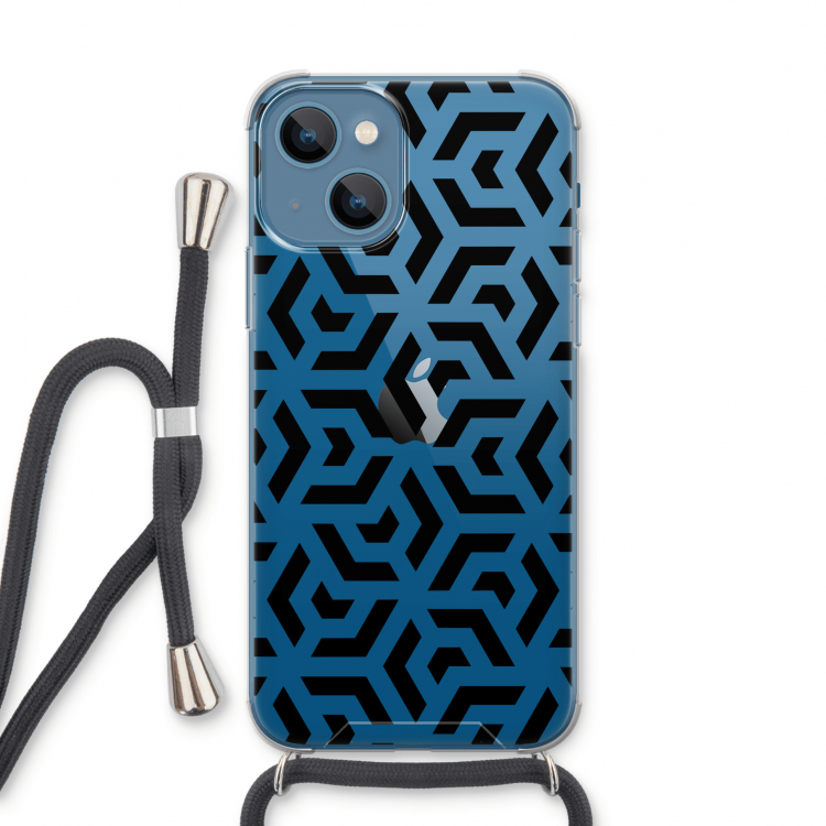 Crazy pattern: iPhone 13 Transparant Hoesje met koord