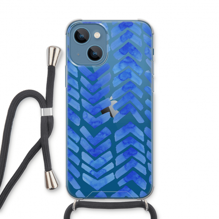 Blauwe pijlen: iPhone 13 Transparant Hoesje met koord